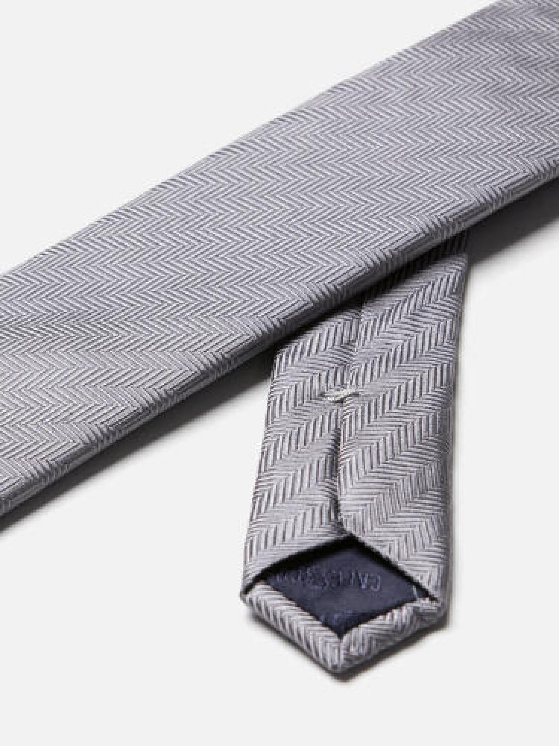 Silvio slanke stropdas in grijze zijde