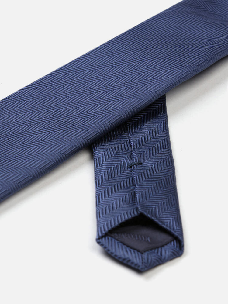 Cravatta slim in seta Silvio blu