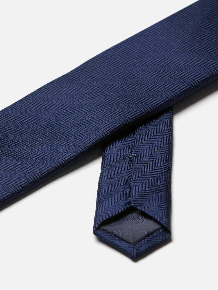 Cravatta Silvio slim in seta blu