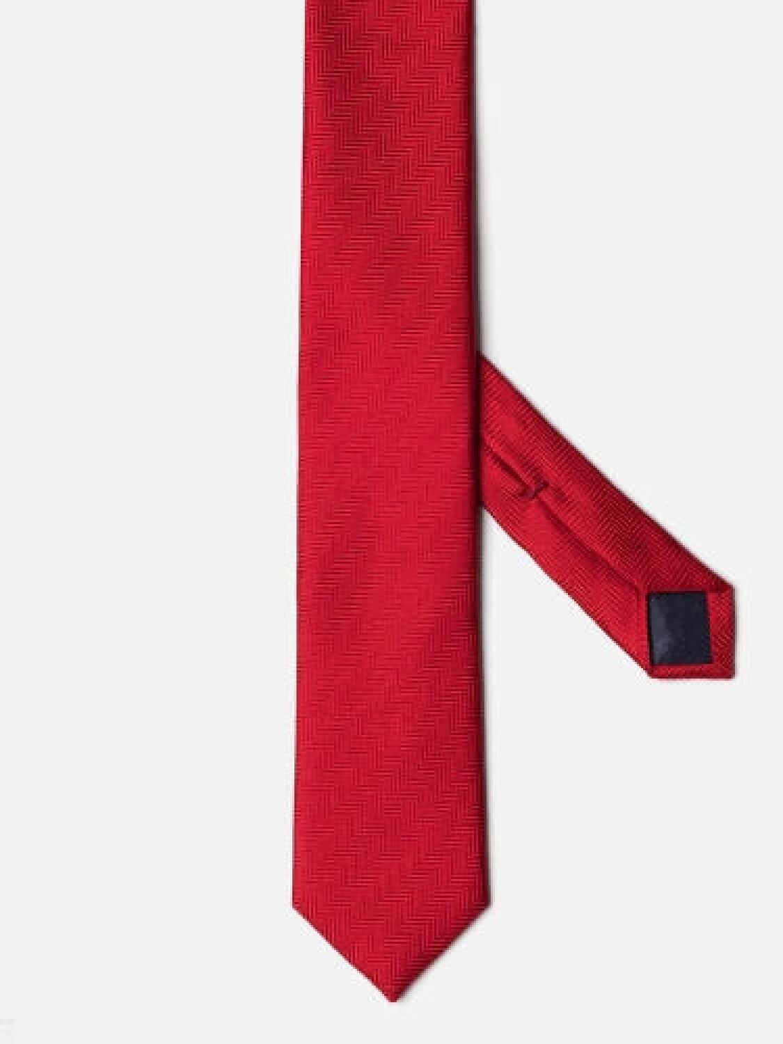 Cravate slim Silvio en soie rouge