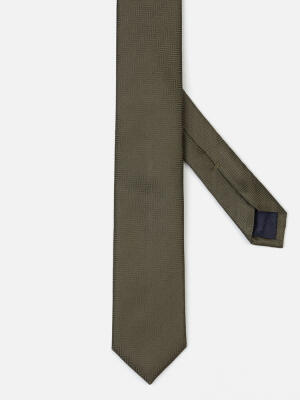 Corbata de seda slim Silvio en caqui