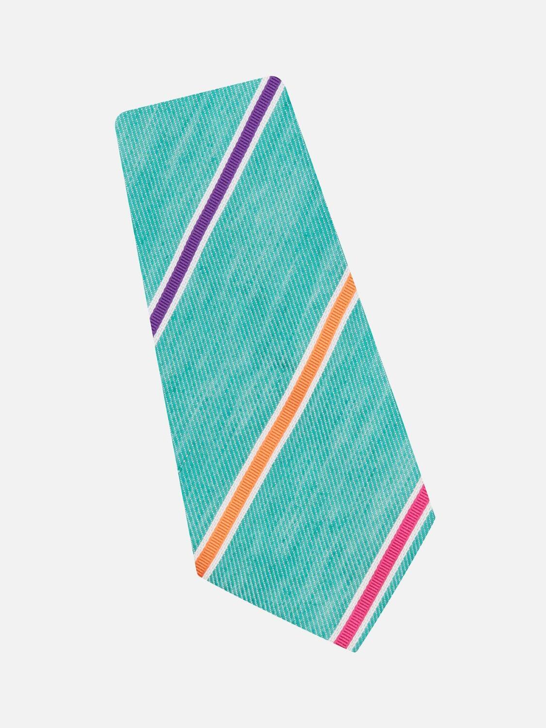 Silk tie and lagoon lagoon with multicolored stripes
