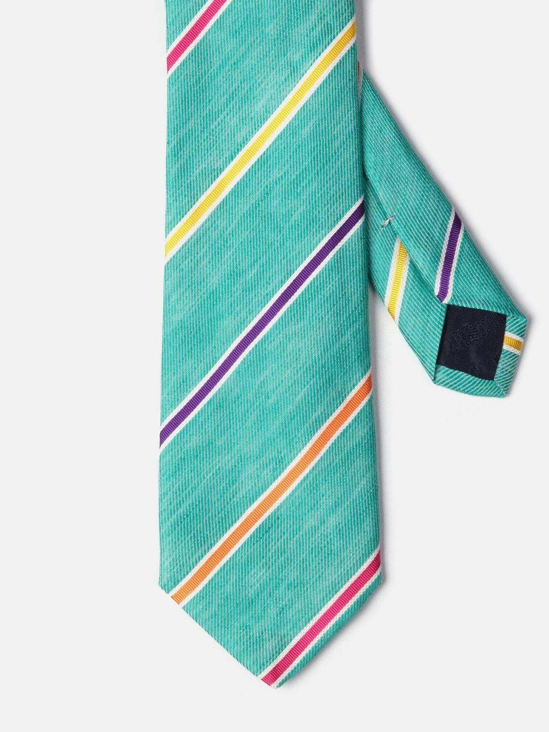 Silk tie and lagoon lagoon with multicolored stripes