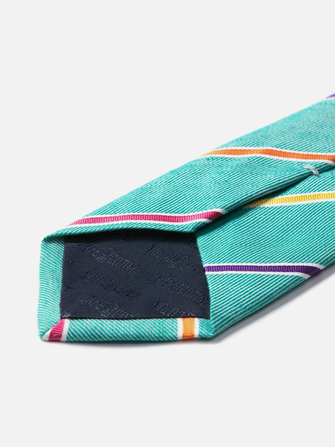 Silk tie and lagoon lagoon with multicolored stripes