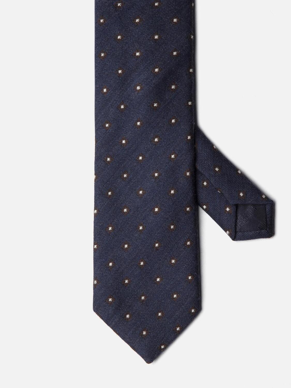 Cravate en soie à motifs pois