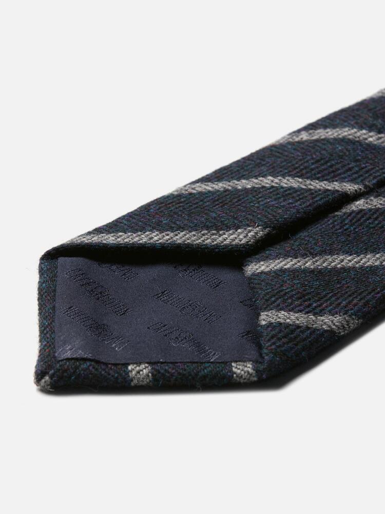 Grey striped wool tie