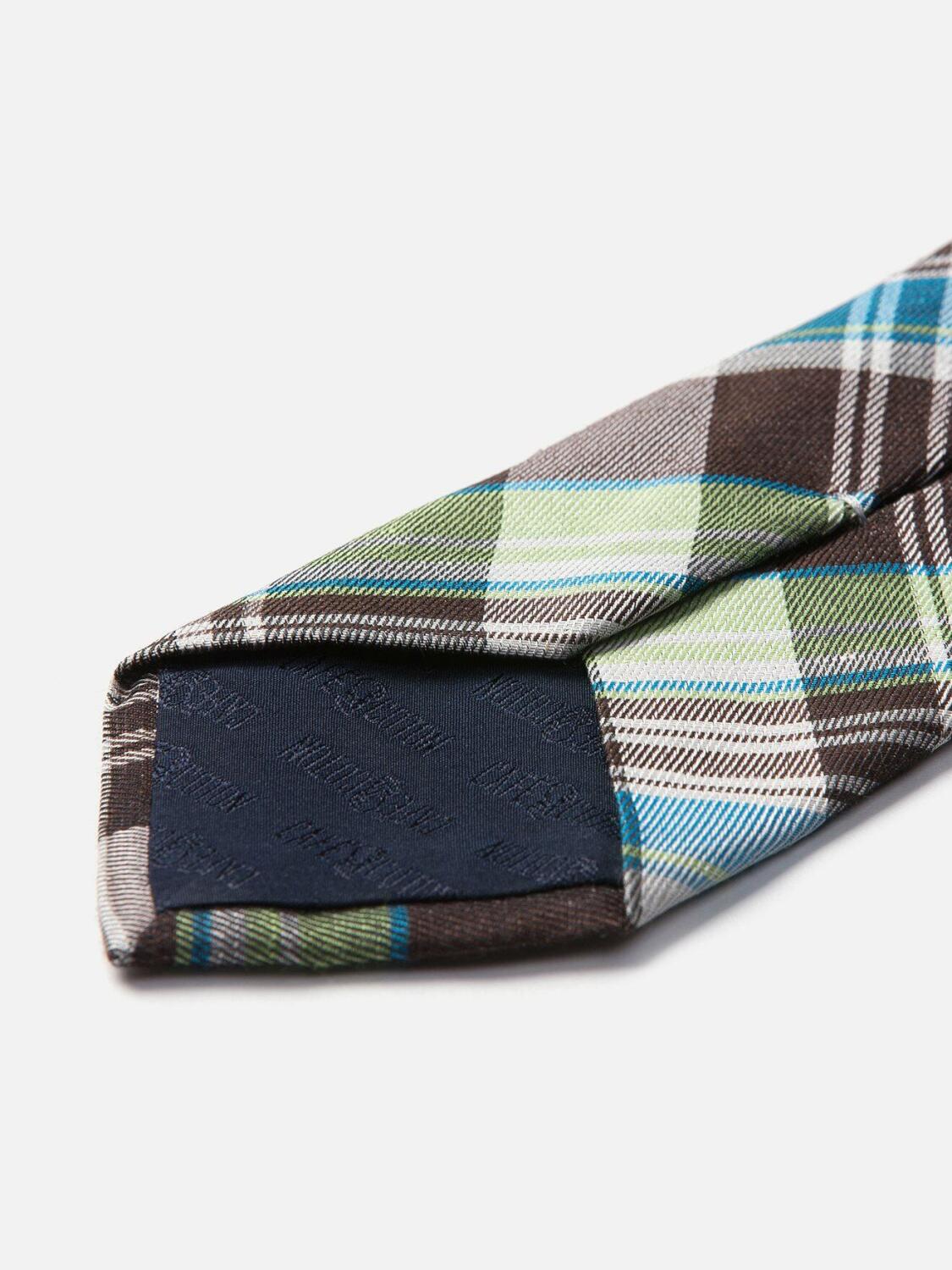 Cravate à motif tartan chocolat