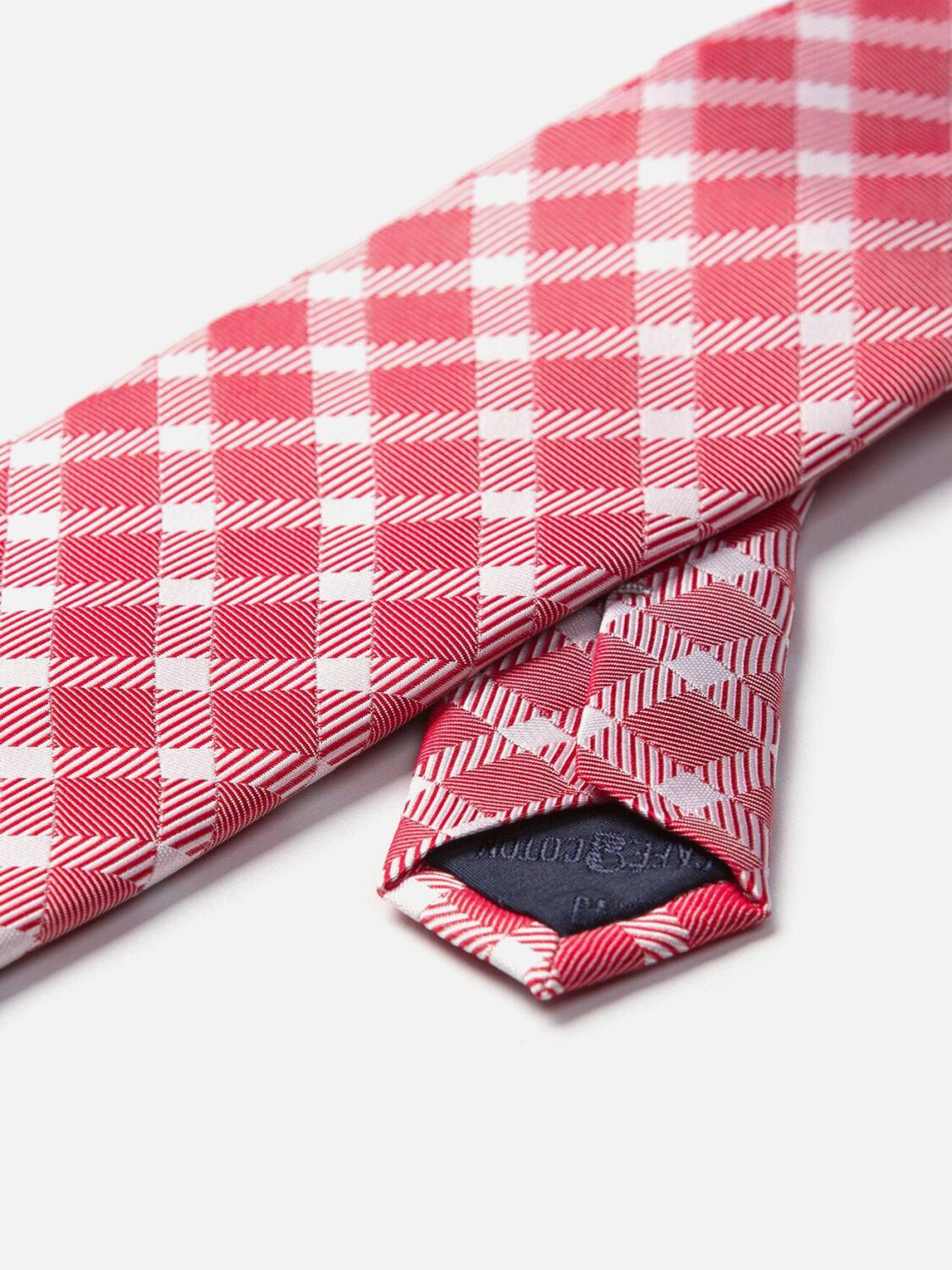 Fuchsia Checked Silk Tie