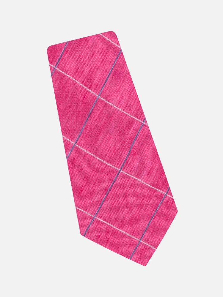 Linen tie and tile fuchsia silk