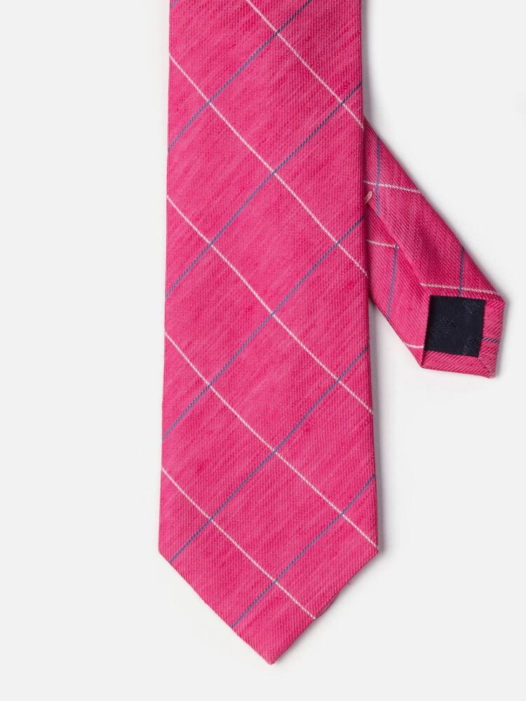 Linen tie and tile fuchsia silk