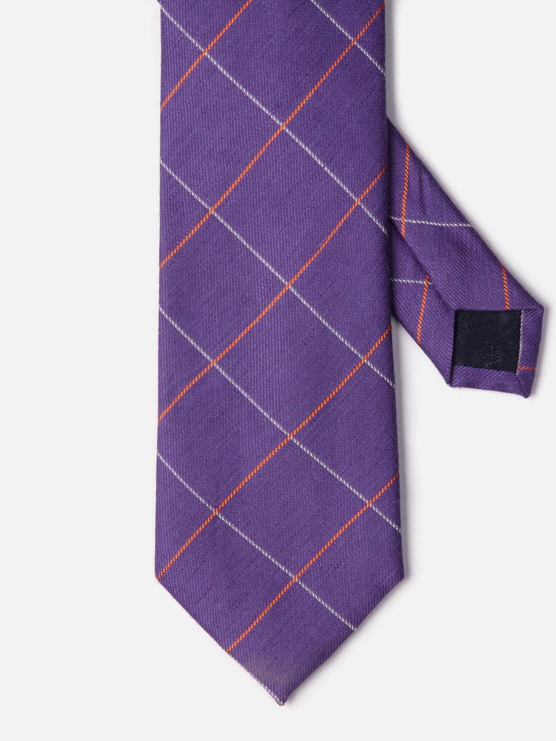 Linen tie and silk parm checkered