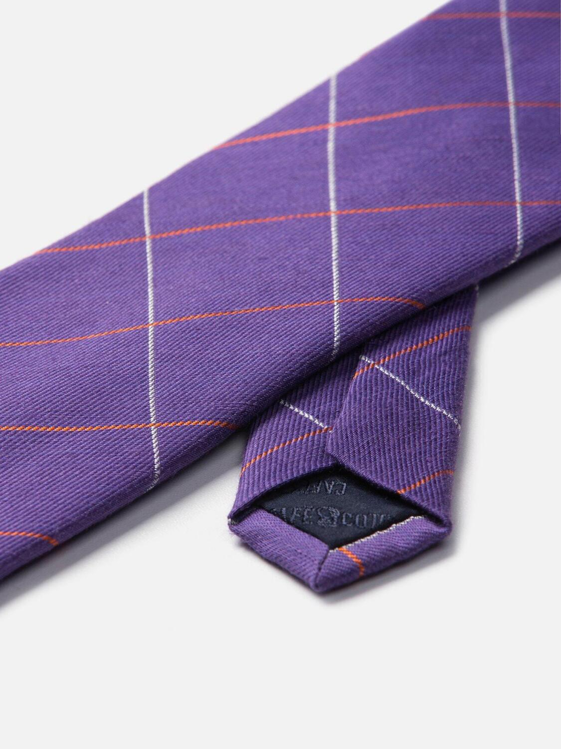 Linen tie and silk parm checkered