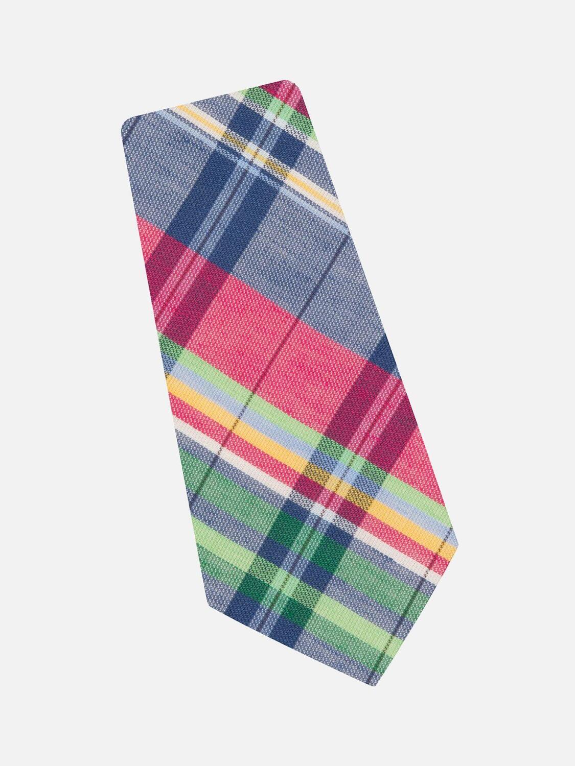 Cravate à motif tartan bleu