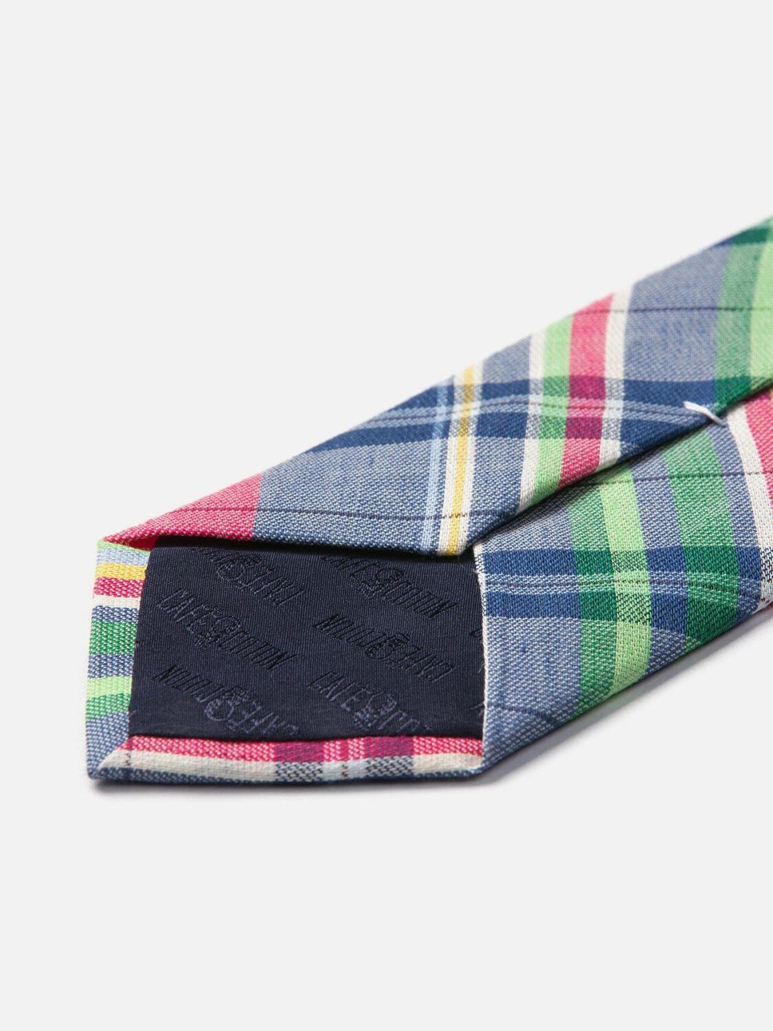 Cravate à motif tartan bleu