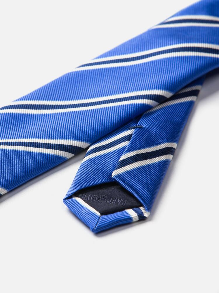 Slim tie in blue silk reps