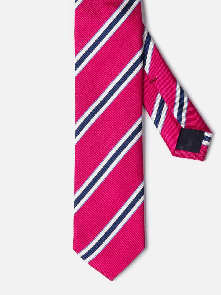 Slim tie in fuchsia silk reps