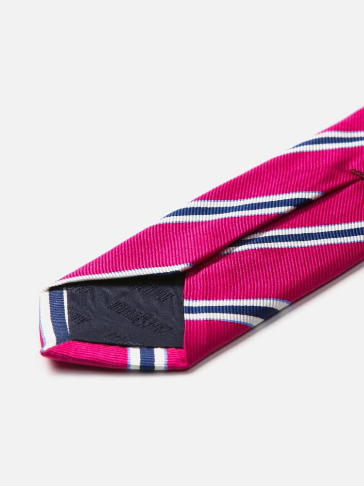 Slim tie in fuchsia silk reps