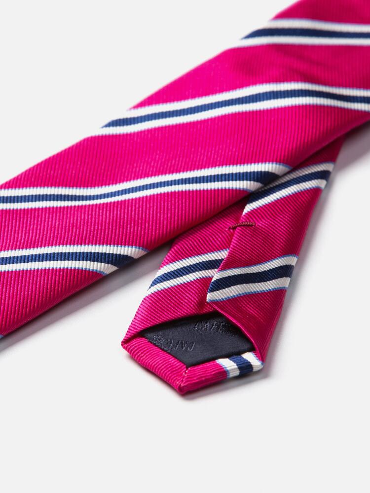 Slim tie in fuchsia silk reps