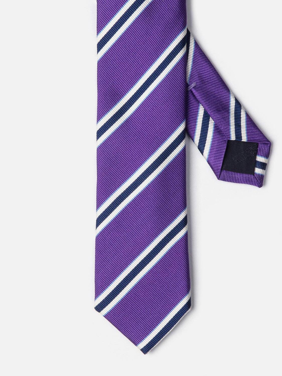 Cravate slim en reps de soie parme