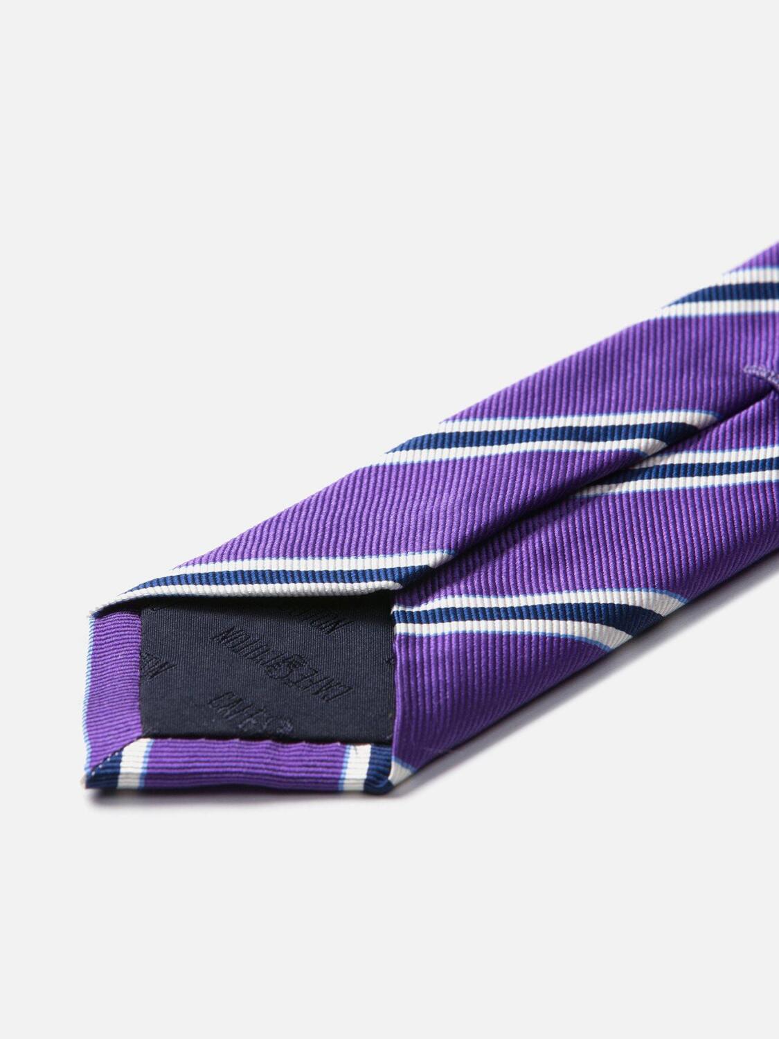 Cravate slim en reps de soie parme