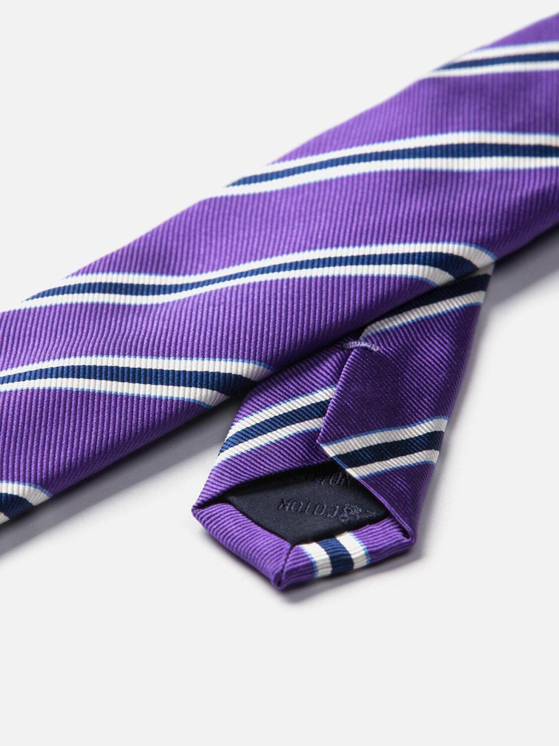 Cravate slim en reps de soie parme