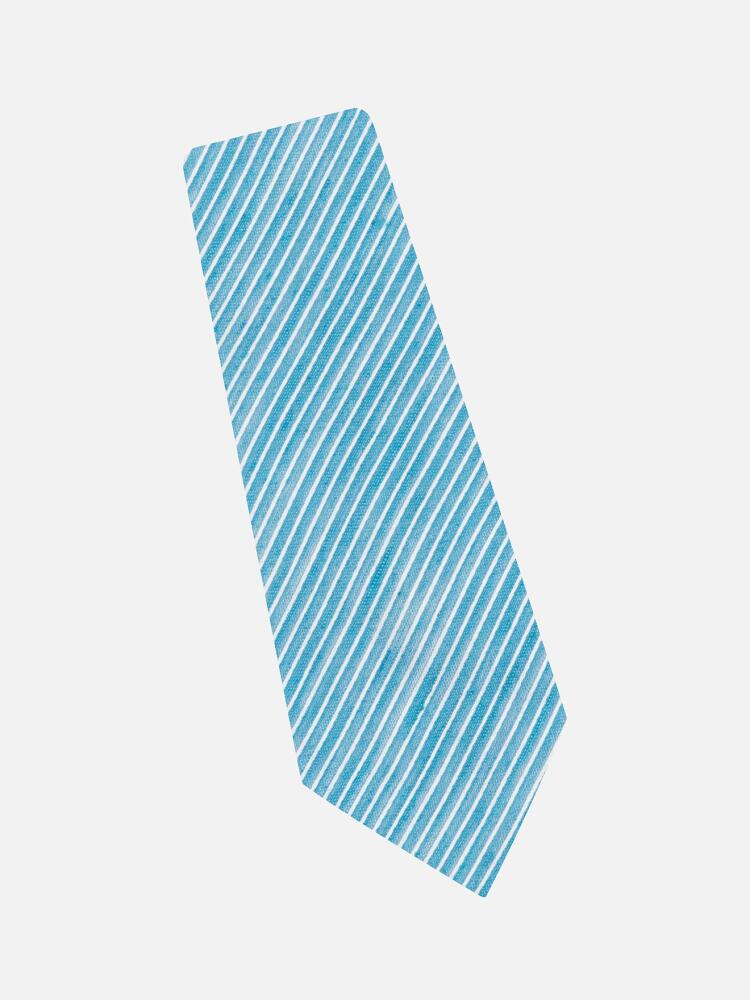 SLIM tie in linen and turquoise silk with micro scratches