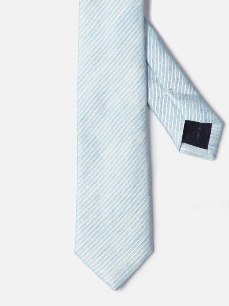 SLIM tie in linen and silk with micro stripes