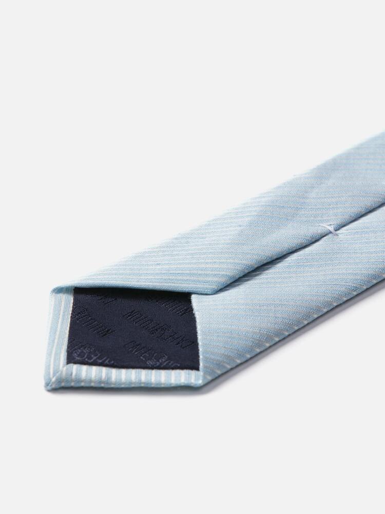 SLIM tie in linen and silk with micro stripes