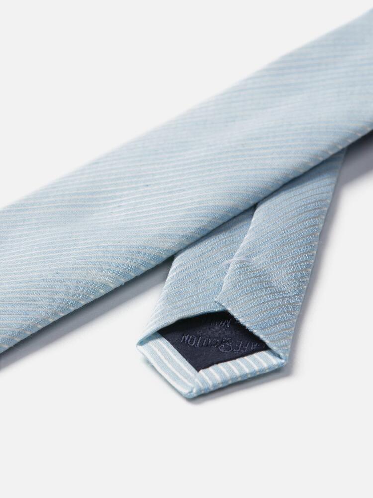 SLIM tie in linen and silk with micro stripes