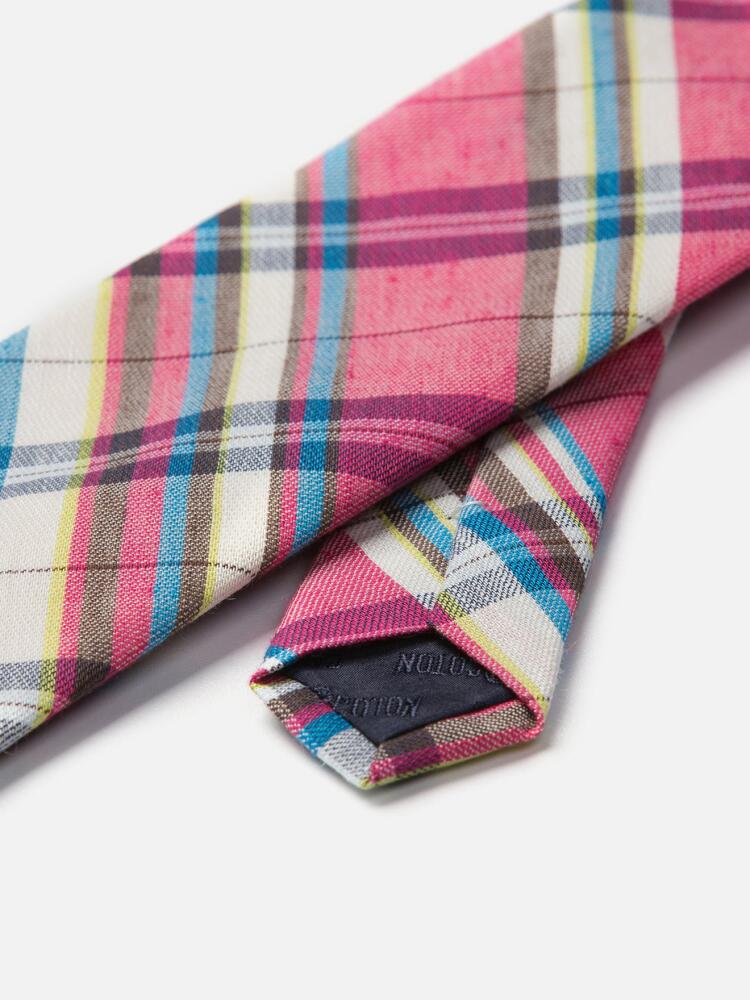 Fuchsia Tartan pattern tie