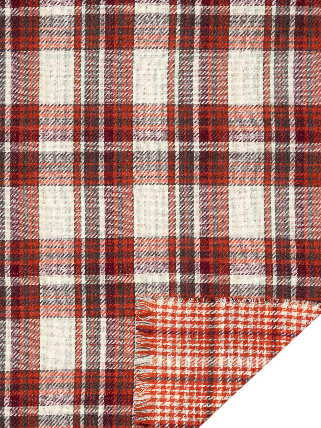 Sciarpa double face Alaska con tartan carminio