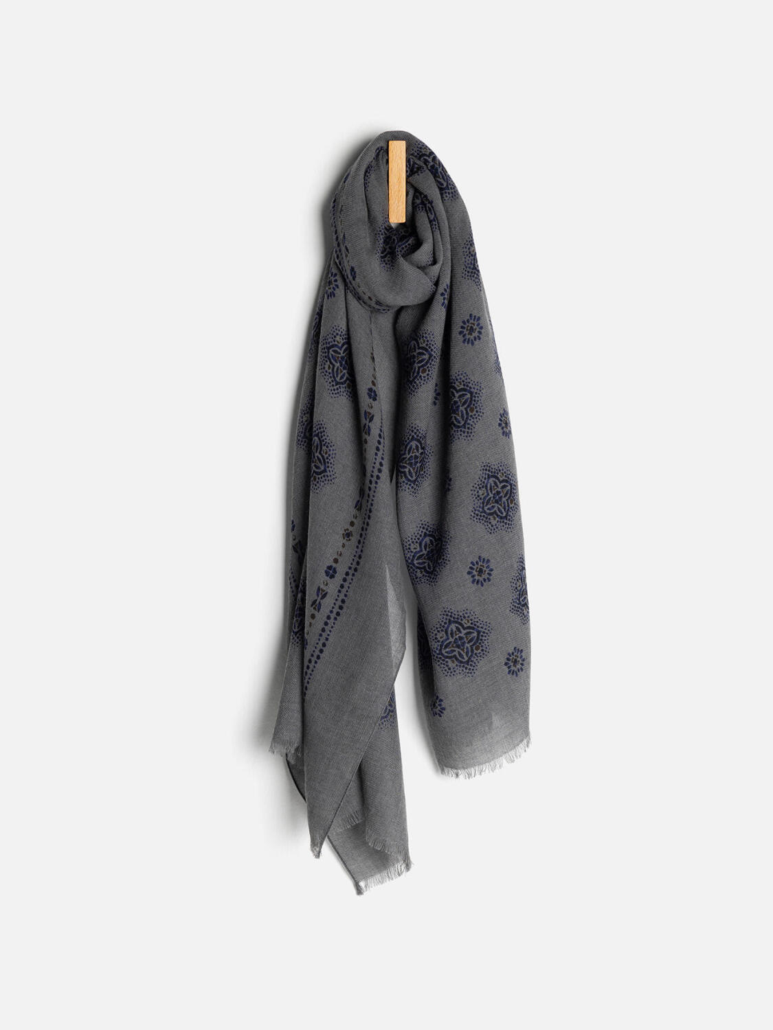 Écharpe Baden gris chiné à motifs