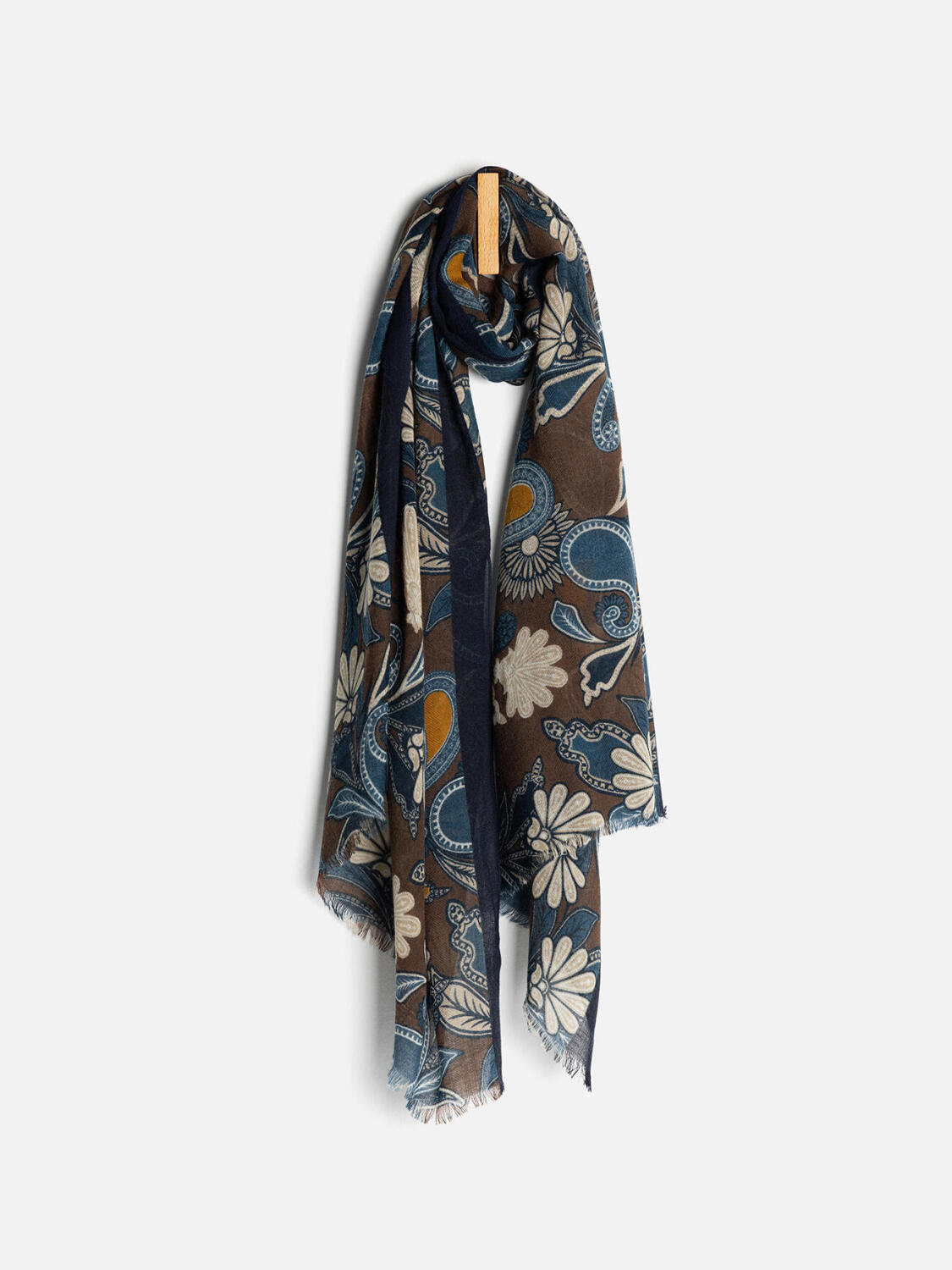 Écharpe Berkane marron à motifs cachemire