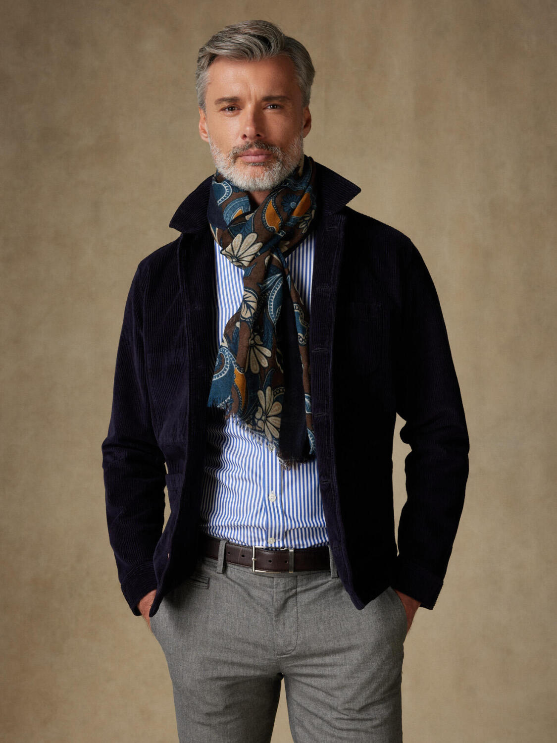 Écharpe Berkane marron à motifs cachemire