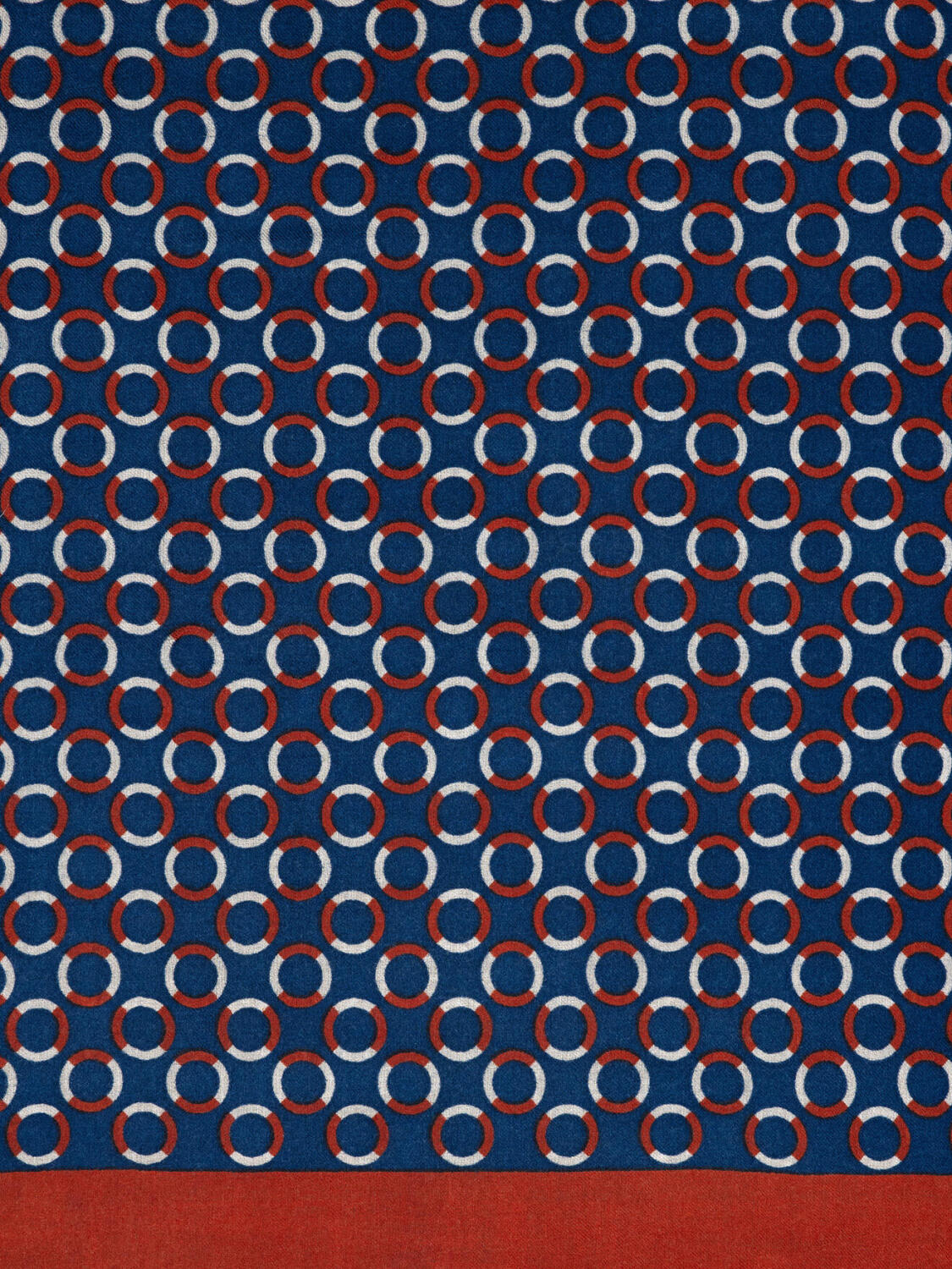 Castille patterned scarf in navy wool