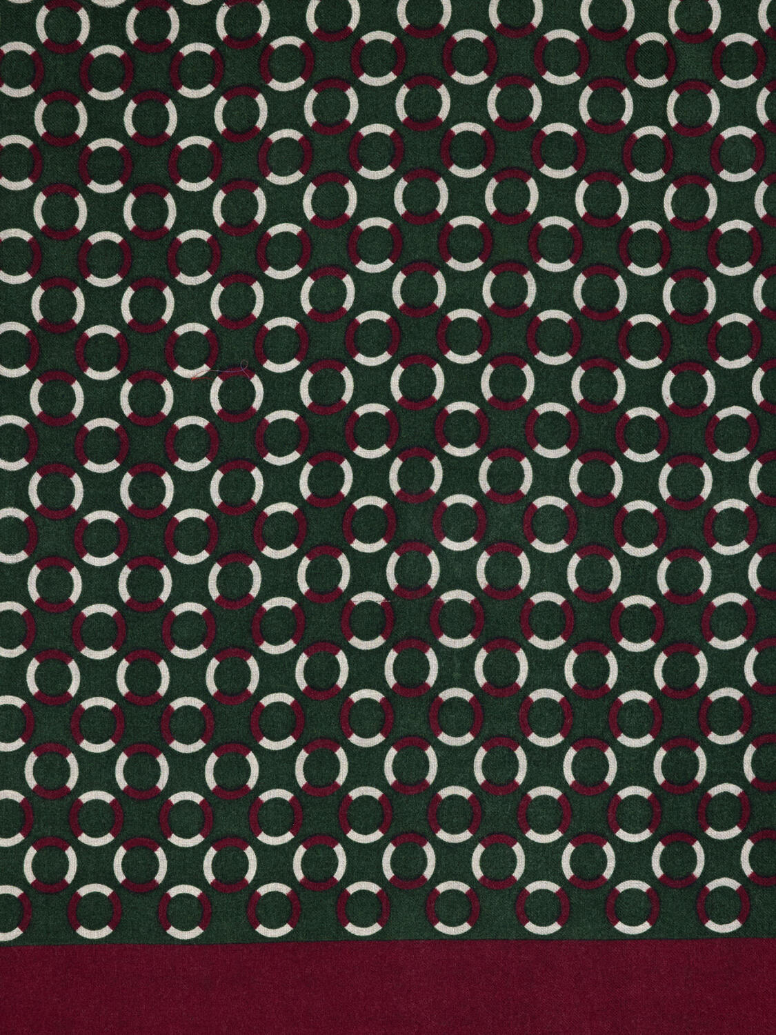 Green wool Castille patterned scarf