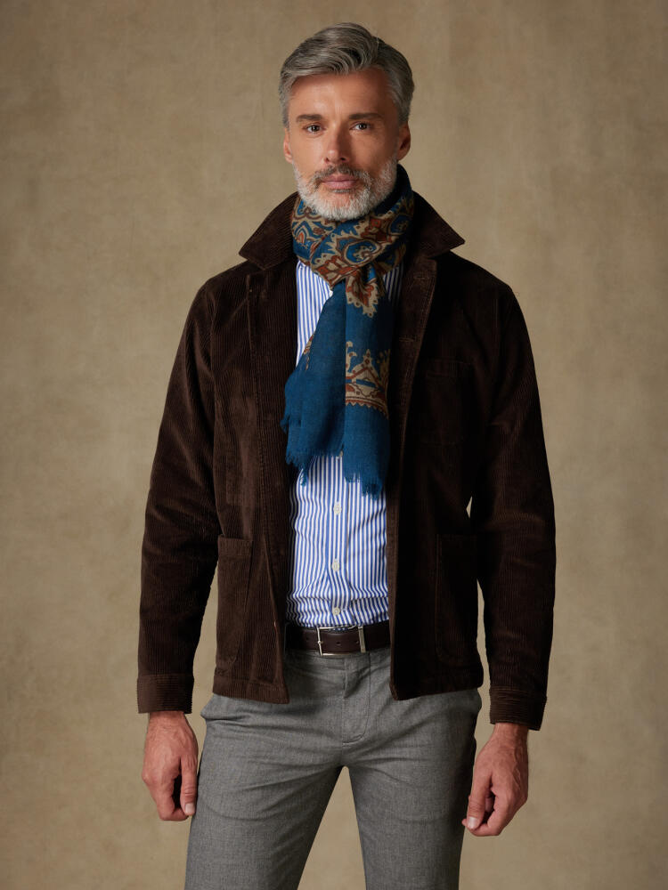 Daman scarf in patterned wool