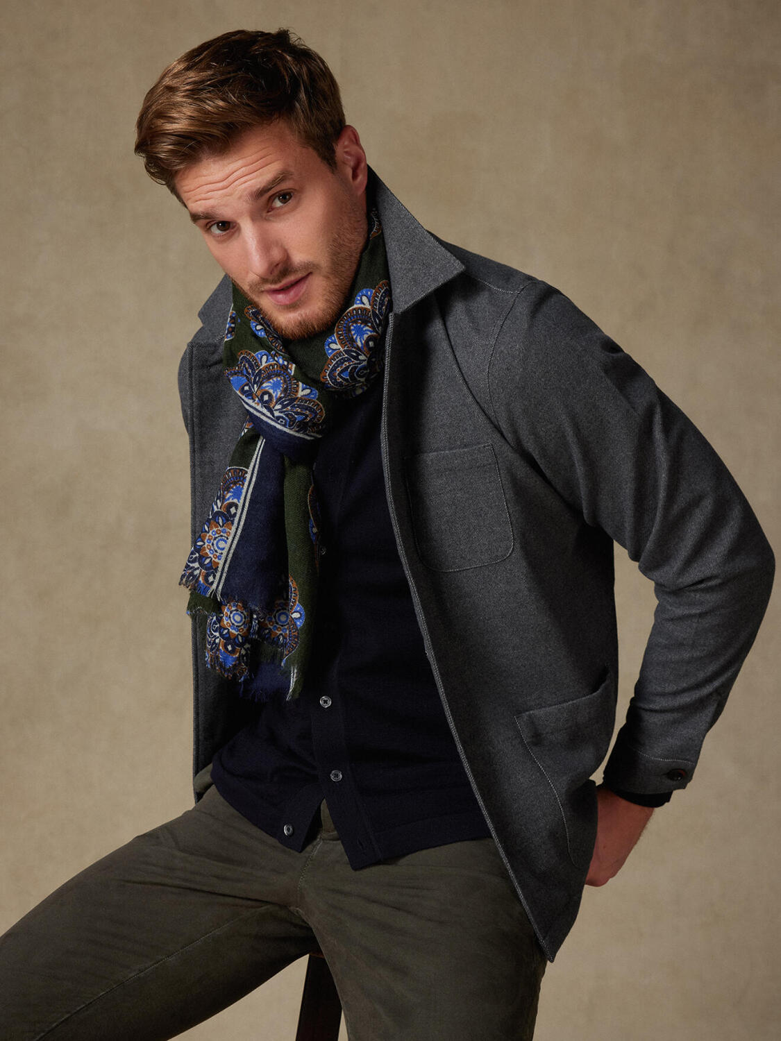 Sciarpa fantasia Edison Khaki