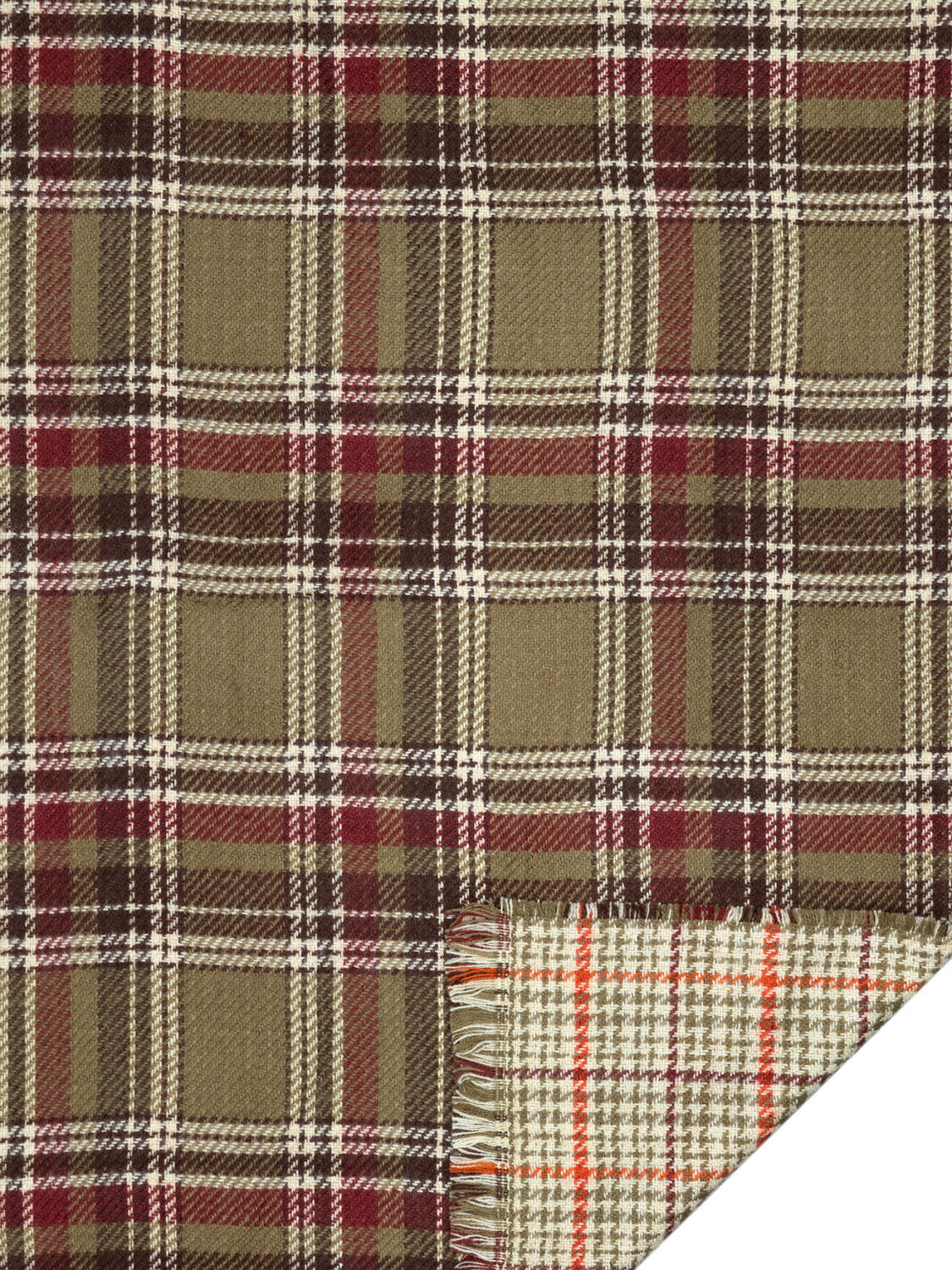 Jacht kaki ruit sjaal met dubbele vlakken