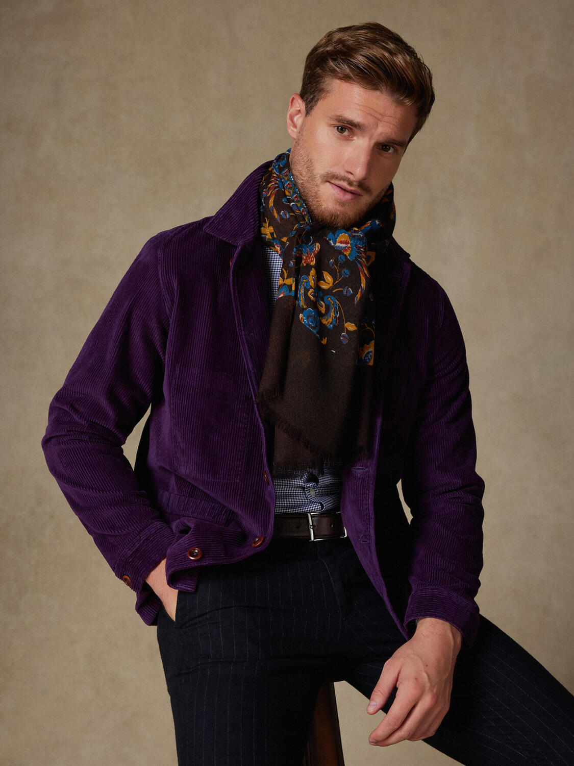 Écharpe Marshall à motifs automnales