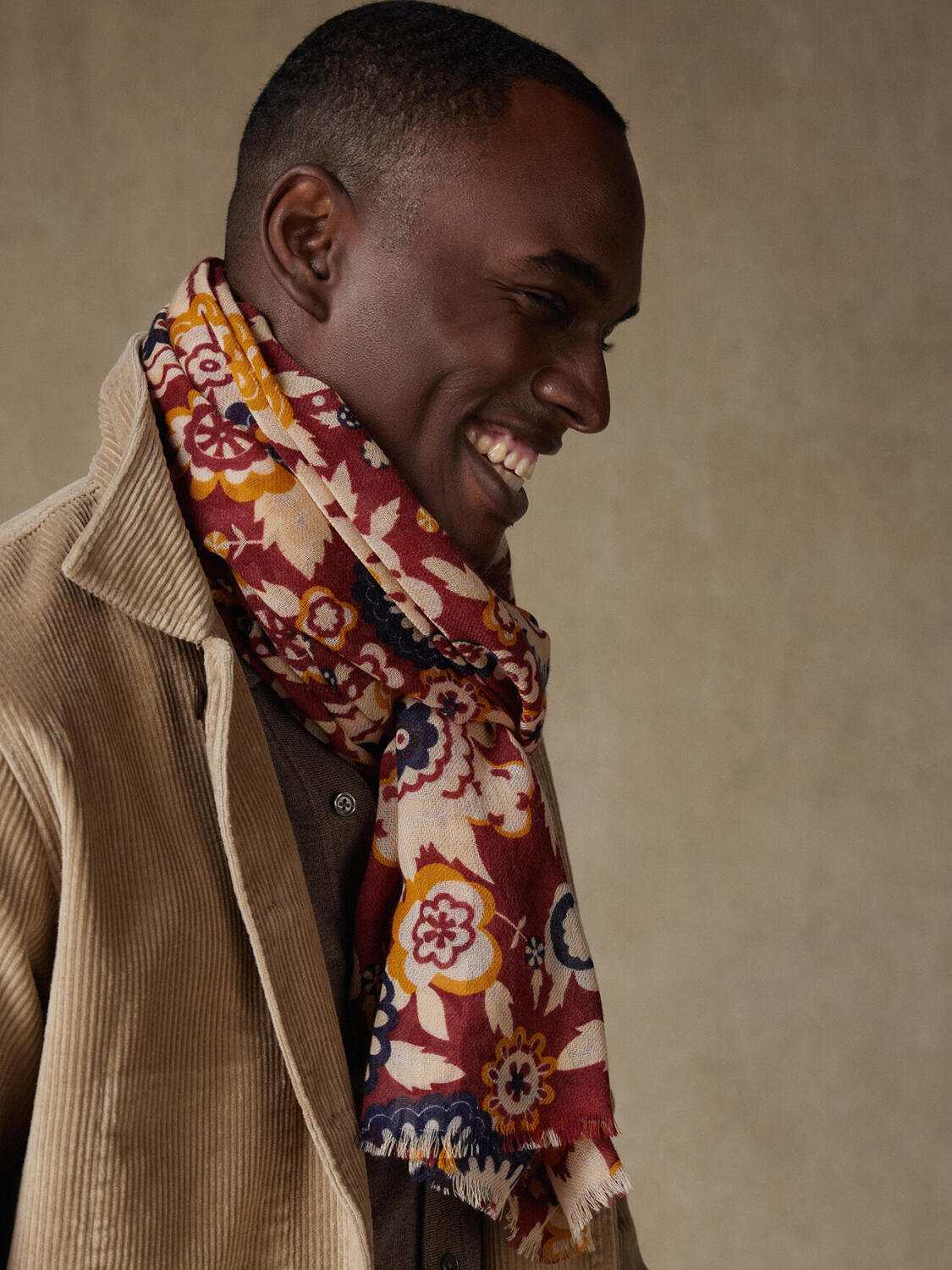 Sciarpa Nelson bordeaux con motivi floreali