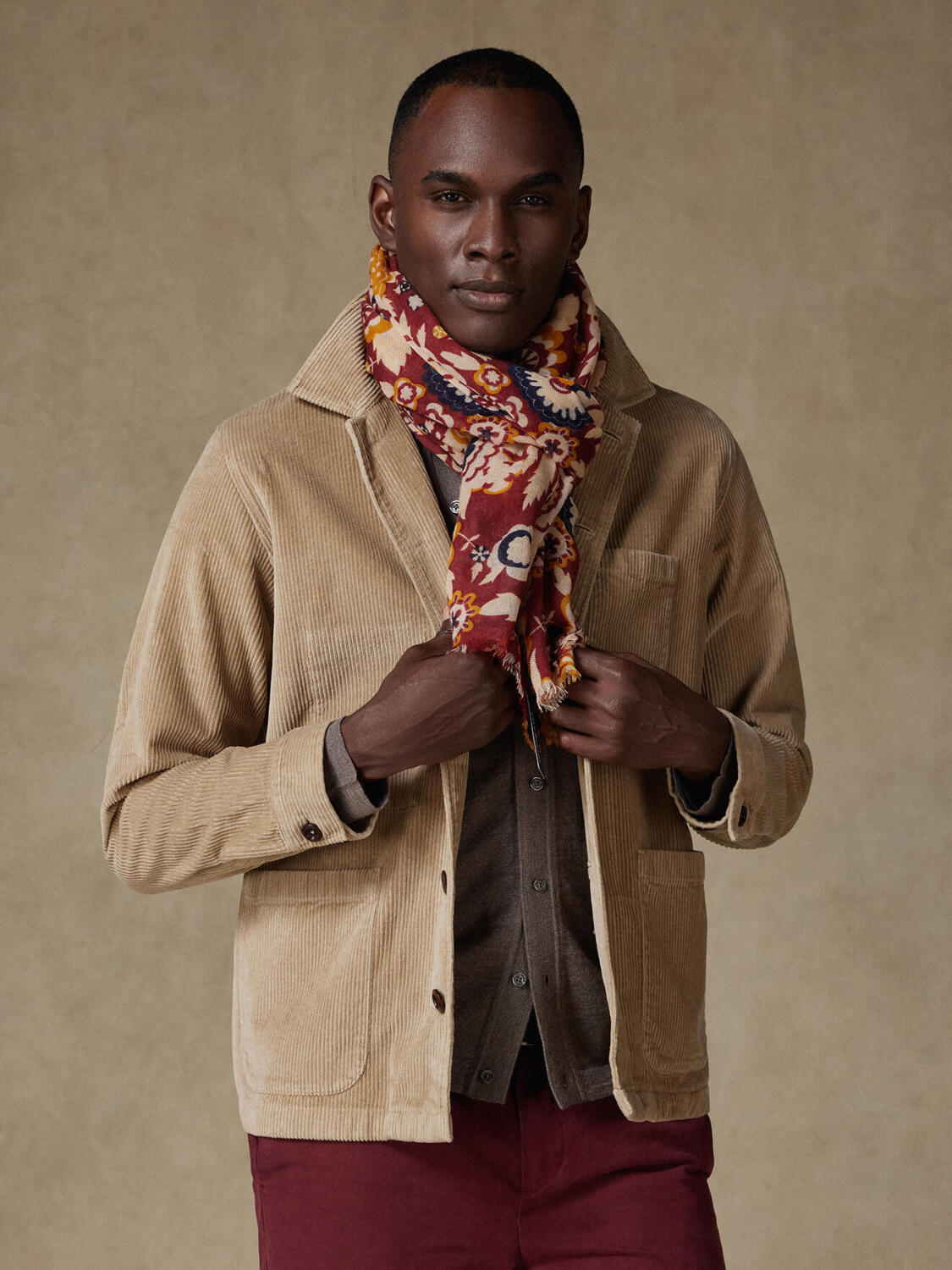 Sciarpa Nelson bordeaux con motivi floreali