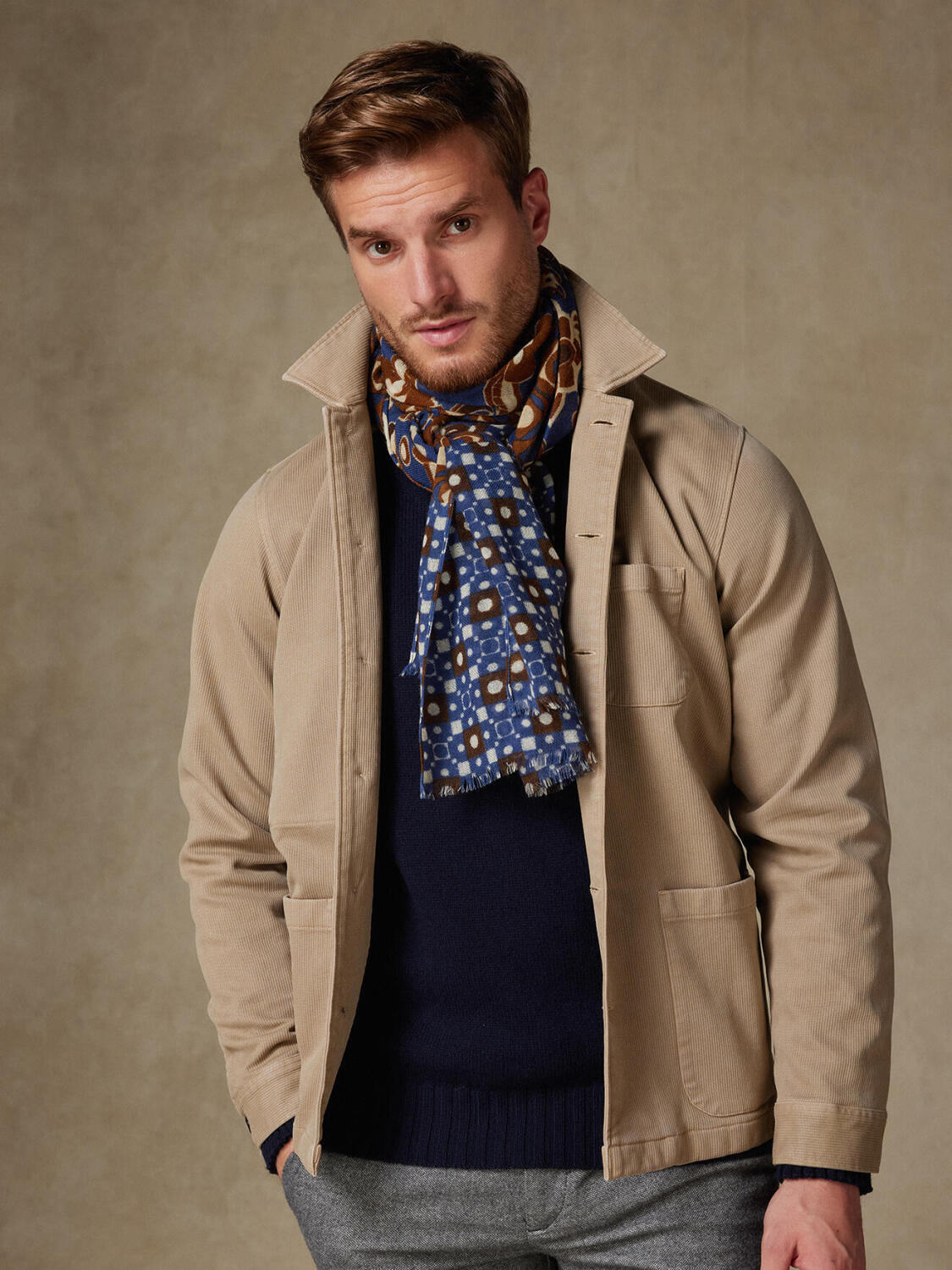 Schal Oliver kobalt gemustert