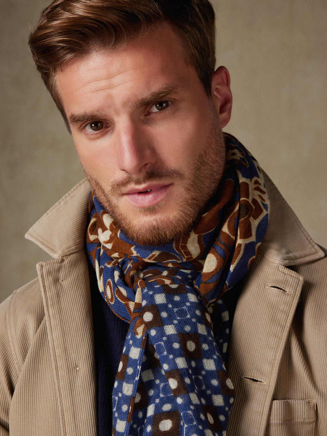 Schal Oliver kobalt gemustert