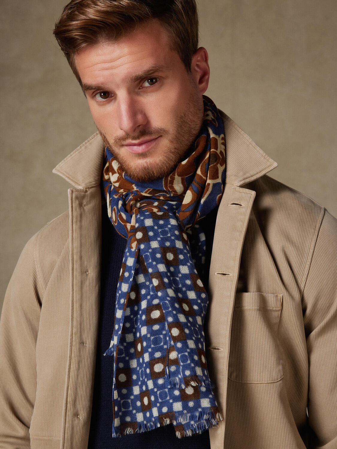 Schal Oliver kobalt gemustert