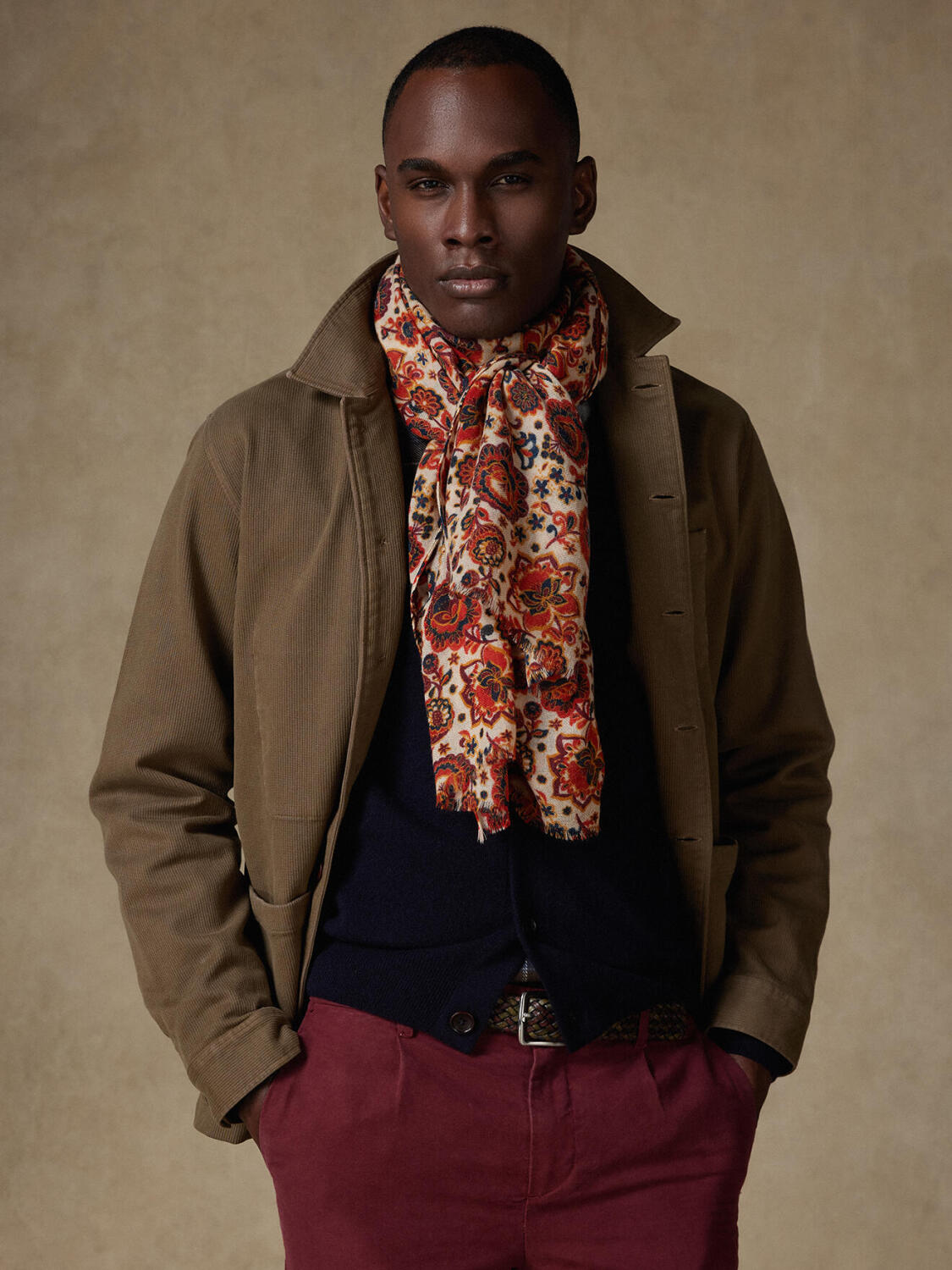 Sciarpa Spencer floreale sabbia