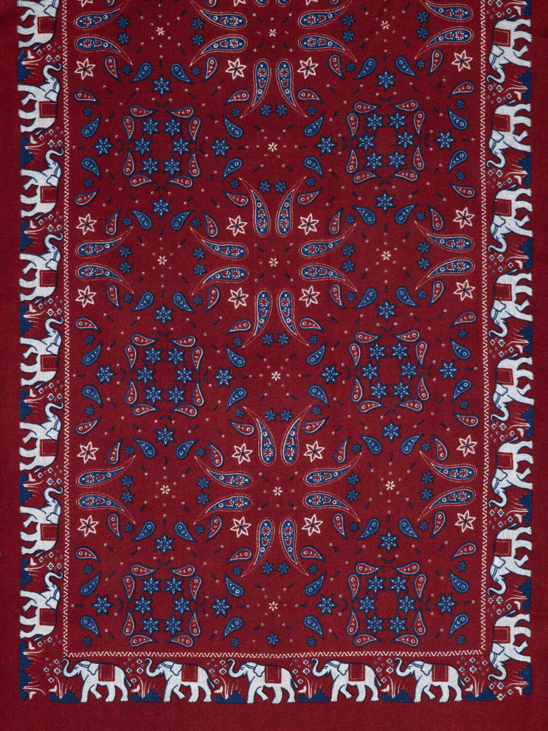 Karmijn Tamil Sjaal met Jaipur motieven