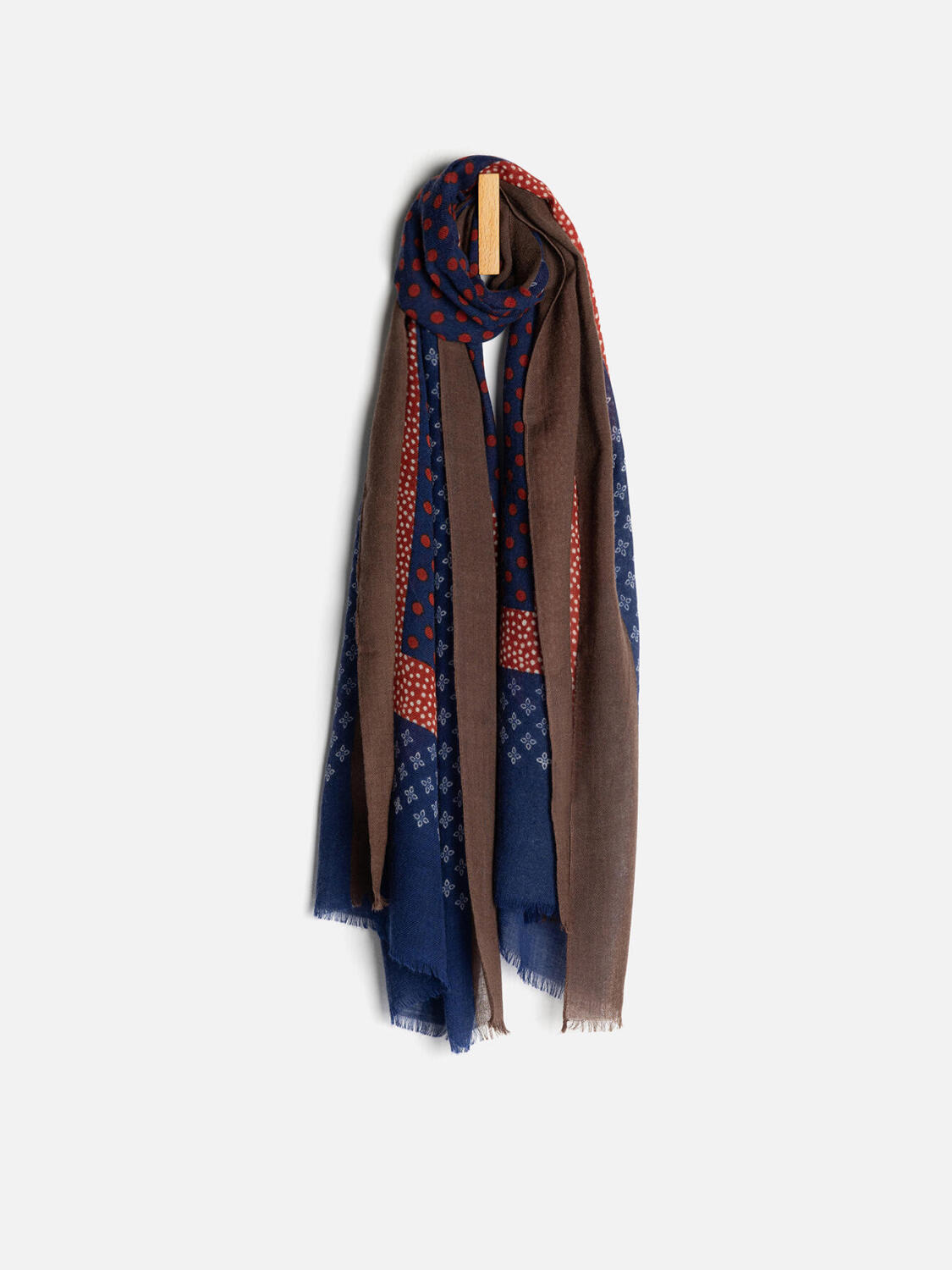 Écharpe Toscane marine à motifs patchwork