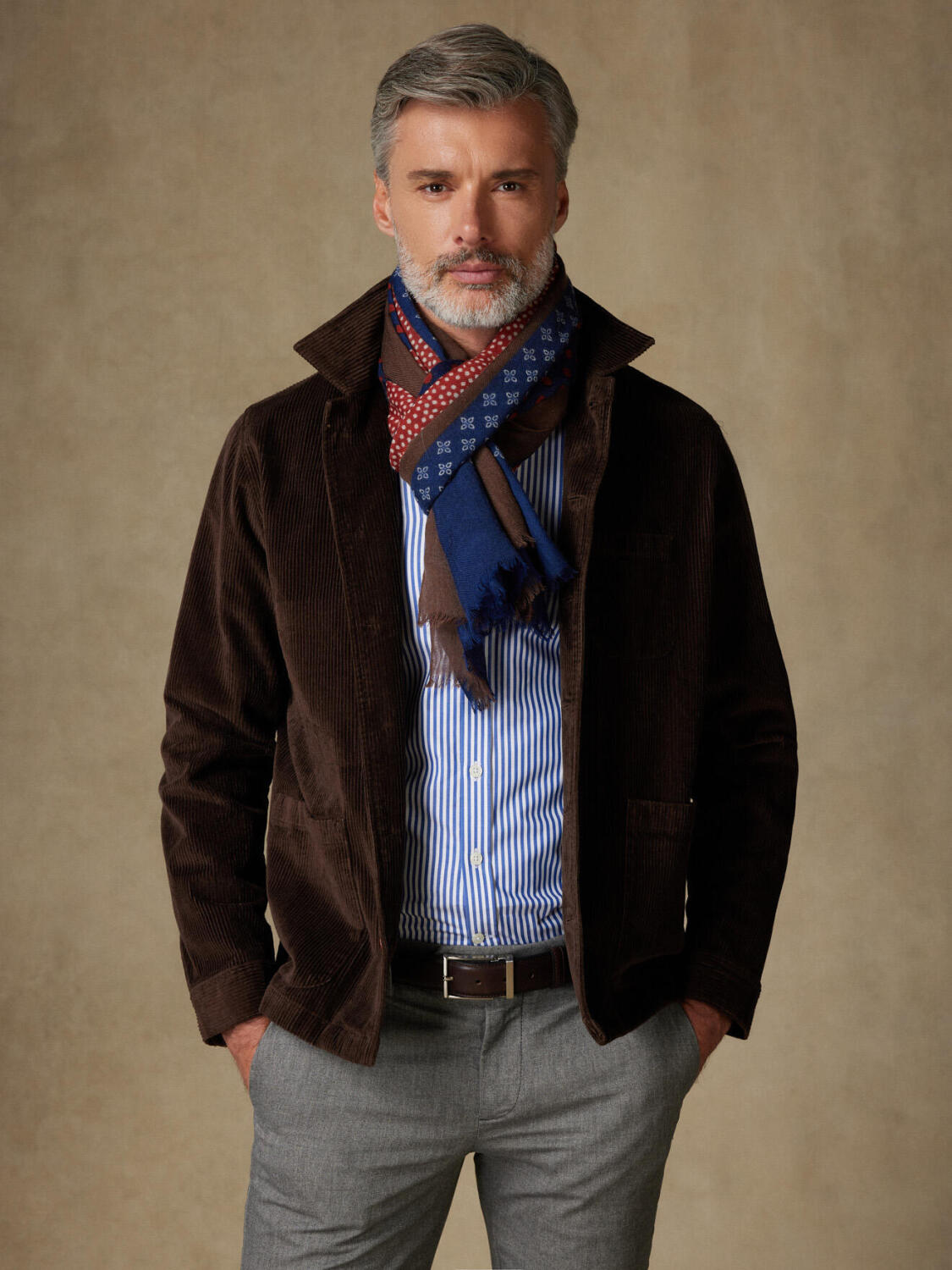 Écharpe Toscane marine à motifs patchwork