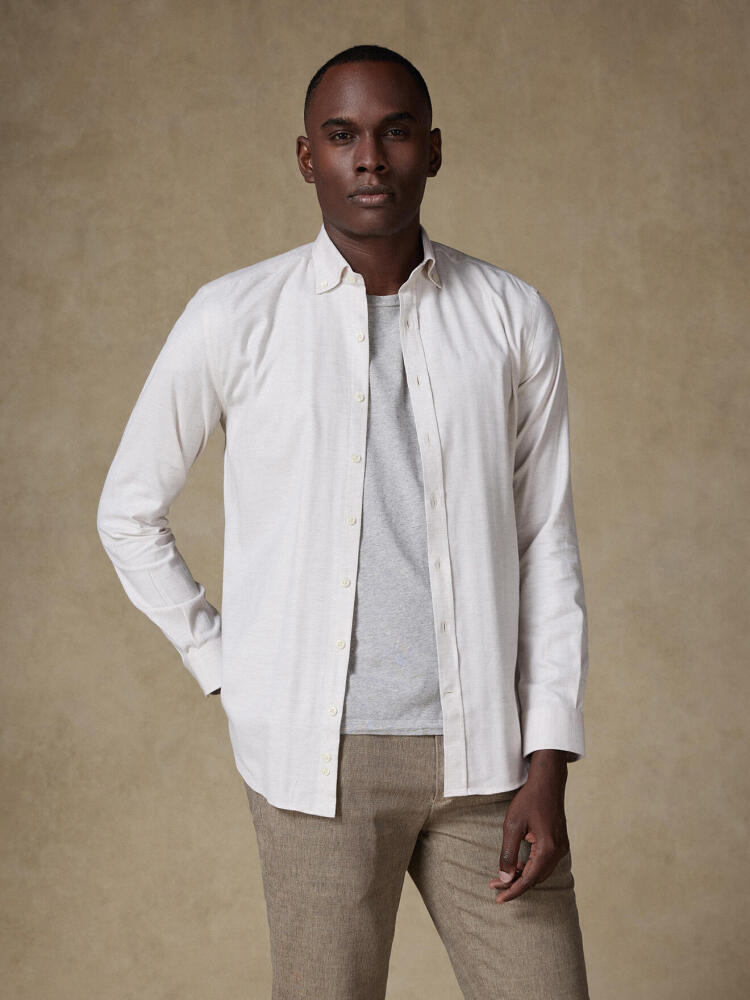 Hall sand flannel shirt - Buttoned down collar